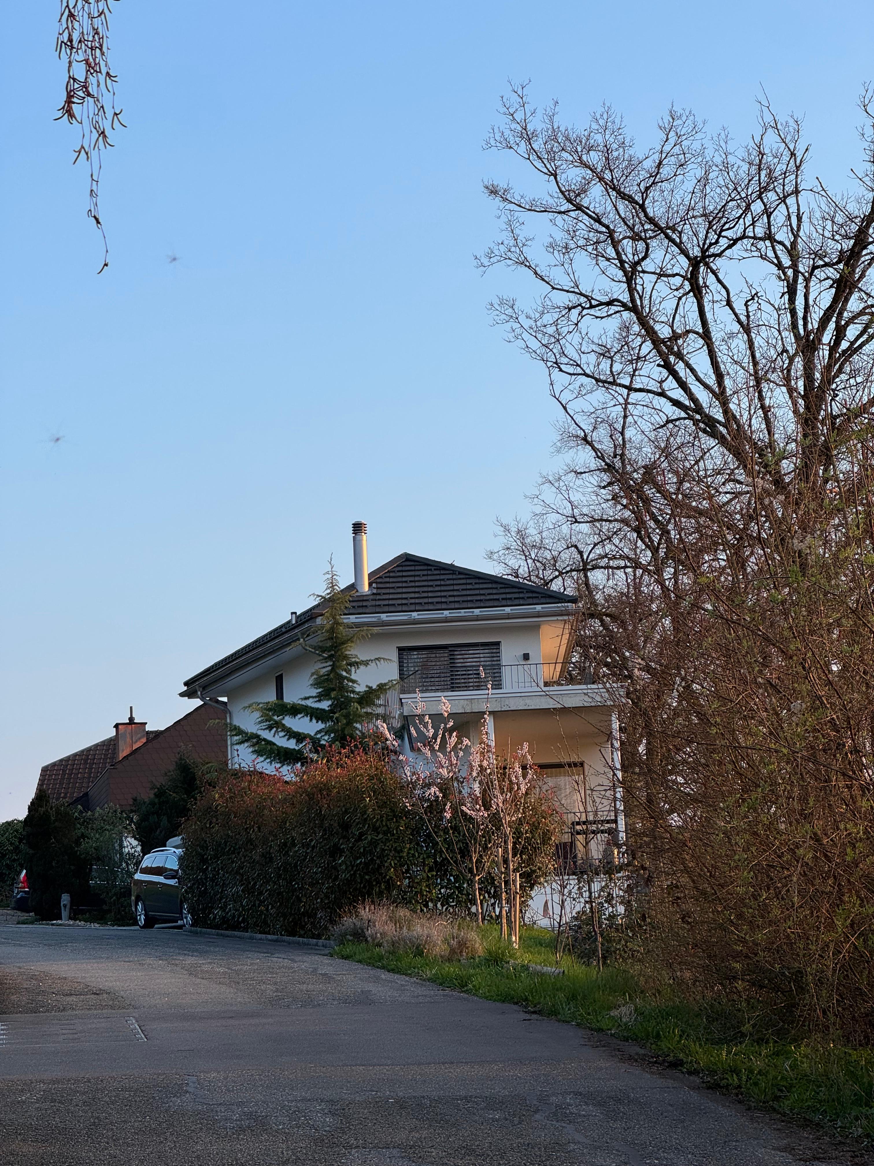 Villa 77 seen from the street, furnished private house near Baden, Switzerland